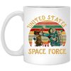 United States Space Force, Retro Space White Mug