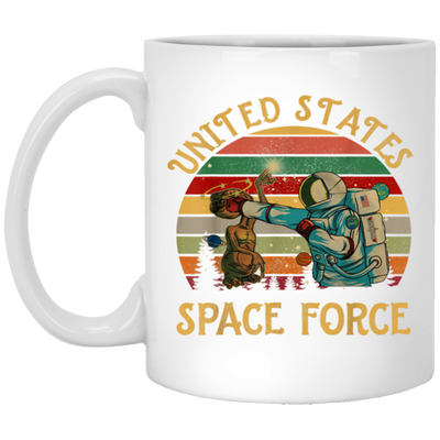 United States Space Force, Retro Space White Mug