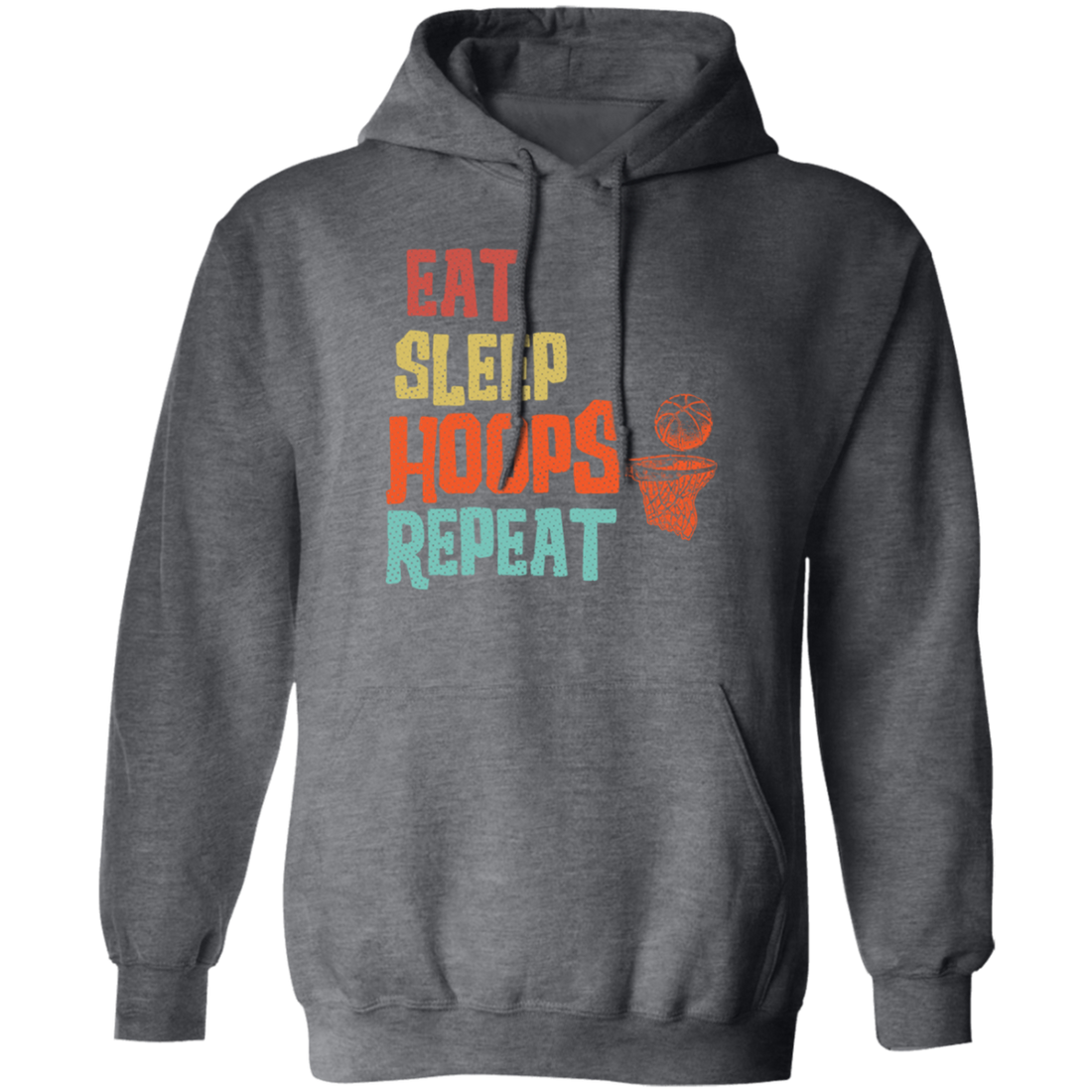 Basketball Gift, Eat Sleep Hoops Repeat Png, Retro Basketball Sport
