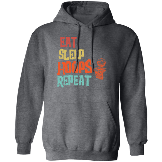 Basketball Gift, Eat Sleep Hoops Repeat Png, Retro Basketball Sport