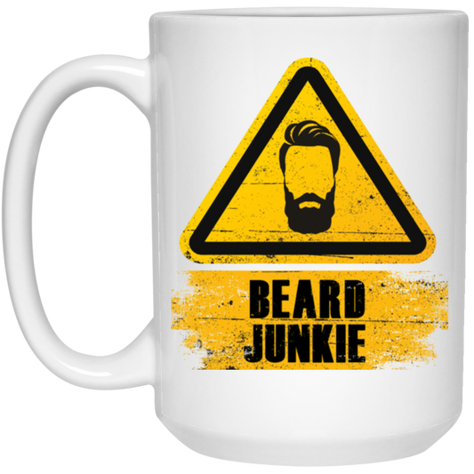 Beard Junkie Bearded Man Beard Grooming Shave Gift White Mug