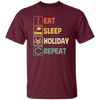 Funny Holiday Travel Eat Sleep Repeat Retro Style