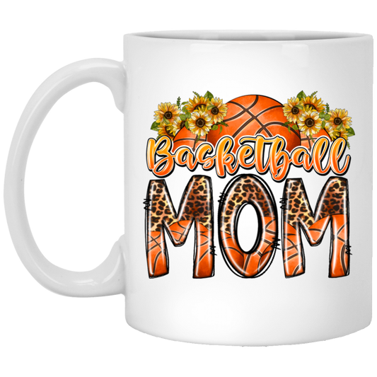 Mom's Gift, Mom Love Basketball, Best Basketball Lover Gift, Best Sport For Mom White Mug