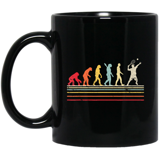 Retro Tennis, Funny Tennis Retro Style Black Mug