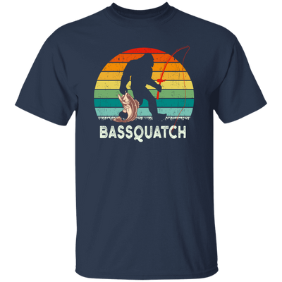 Retro Bass Quatch Angler Fish Vintage Gift For Friend Unisex T-Shirt