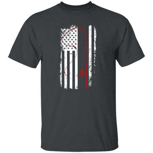 American Flag, Love To Fishing, Retro Fishing Lover, Fishing Lover Unisex T-Shirt