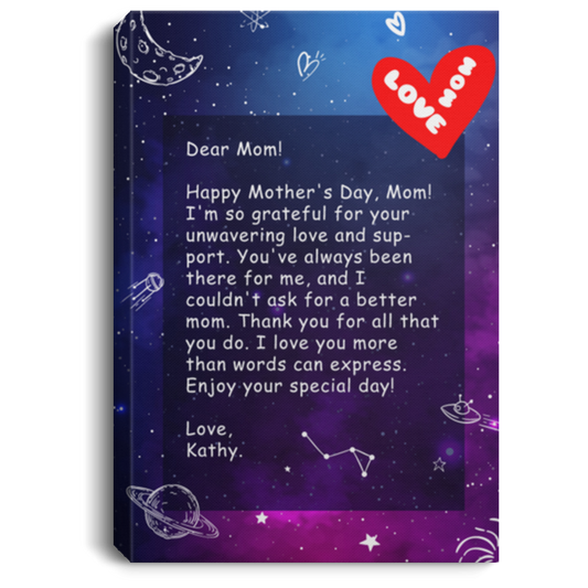 Happy Momen's Day, Handwritten Letter To Mother With Sky Background Canvas CB97