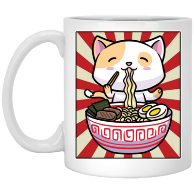 Kawaii Cat Love Ramen Japanese Noodle Lover Cartoon Cat