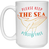 Please Keep the Sea Plastic Free Whale, Retro Whale