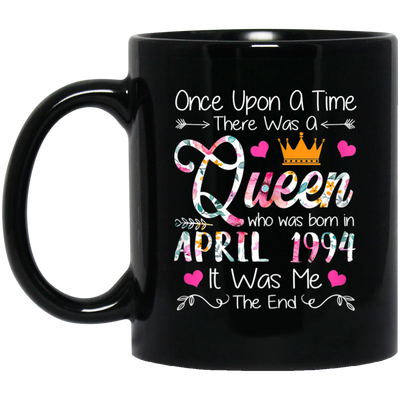 Birthday Girls Birthday Queen April 1994 Black Mug