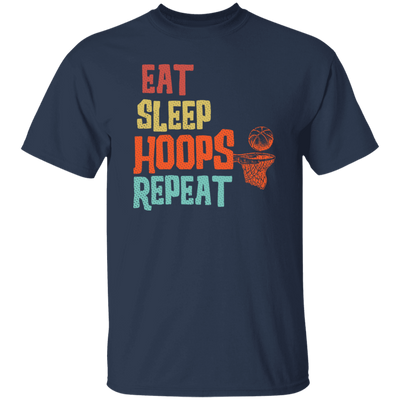 Basketball Gift, Eat Sleep Hoops Repeat Png, Retro Basketball Sport