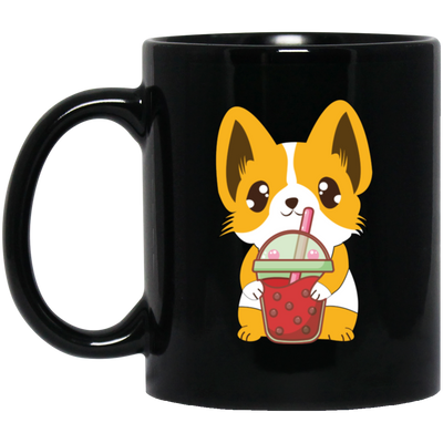 Boba Corgi Cute Dog Drink Milk Tea, Corgi Cute Dog