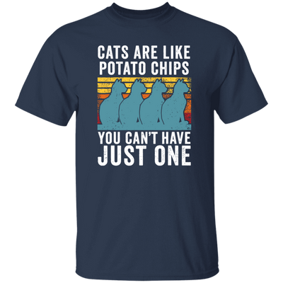 Cats Are Like Potato Chips, You Cannot Have Just One, Retro Cat Lover Unisex T-Shirt