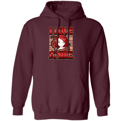 I Love Anime Saying Otaku Weeb, Anime Fan Pullover Hoodie