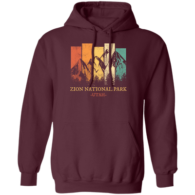 Retro Zion Park, National Park Lover, Best Zion Ever, Zion Mountain Gift Pullover Hoodie