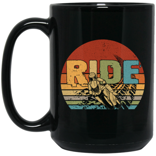 Rider Gift, Retro Ride Gift, Best Ride Ever, Ride Dirt Bike, Motorcross Lover Gift Black Mug