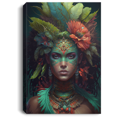 Tropicalpunk Goddess Queen, Luscious Fantasy Art Canvas