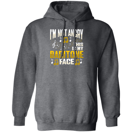 I Am Not Angry, This Is My Baritone Face, Music Love Gift, I Love Baritone Pullover Hoodie