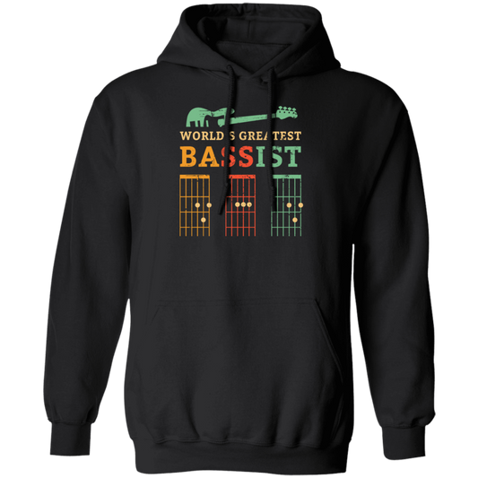 Retro Bassist Dad, Guitar Dad Gift, Love Music, Best Of Music Pullover Hoodie