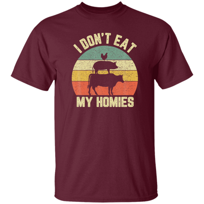 Retro Funny Vegan I Dont Eat My Homies Vegetarian