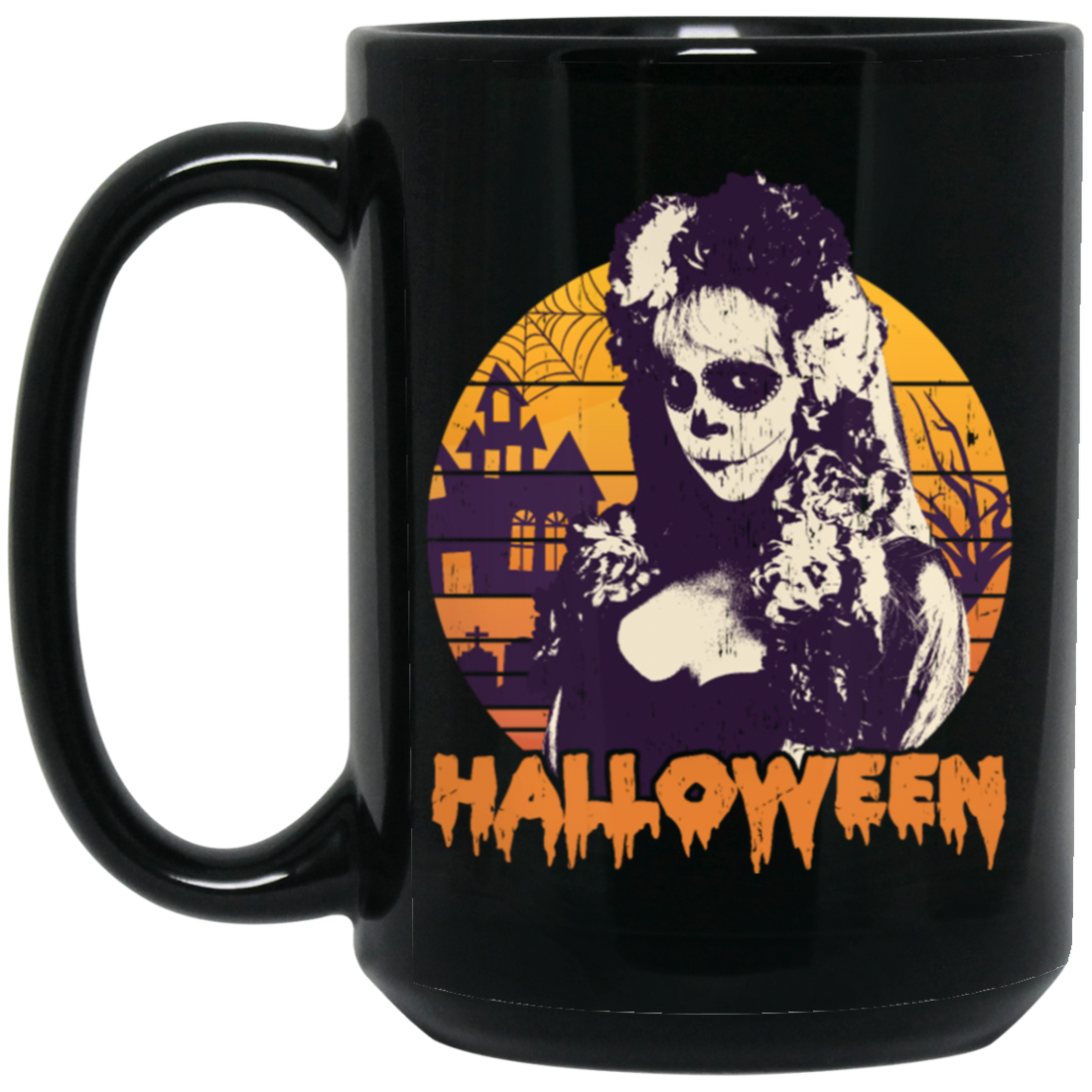 Happy Halloween, Happy Halloween Witch, Horror Gift Black Mug