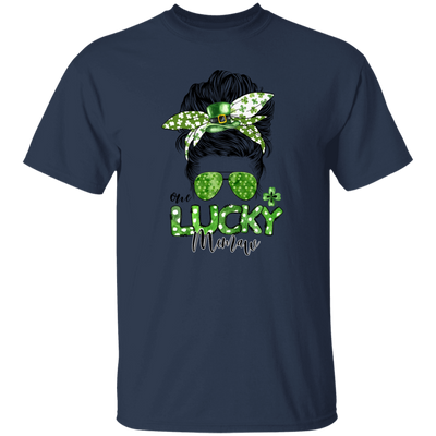 Messy Bun Hair Lover, One Lucky Memaw Matching Family St Patrick Unisex T-Shirt