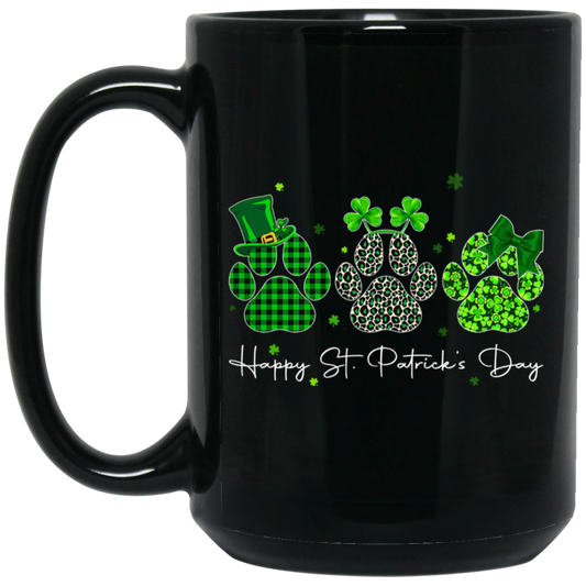 Love Shamrock Paw St Patrick Cute Cat Paw Irish Patrick Day