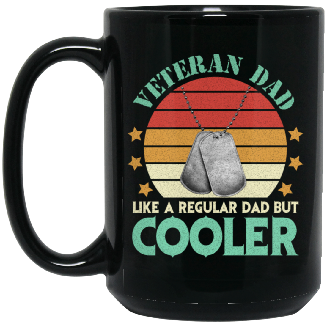 Veteran Dad Definition, Retro Dad Gift, Cooler Dad Vintage Black Mug