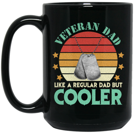 Veteran Dad Definition, Retro Dad Gift, Cooler Dad Vintage Black Mug