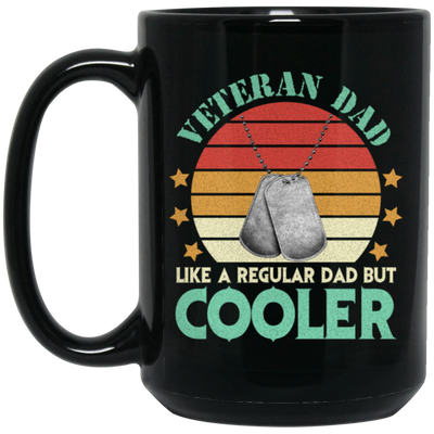 Veteran Dad Definition, Retro Dad Gift, Cooler Dad Vintage Black Mug