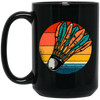 Badminton Shuttlecock Retro Badminton Player Sporty Lover Gift Black Mug