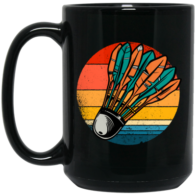 Badminton Shuttlecock Retro Badminton Player Sporty Lover Gift Black Mug