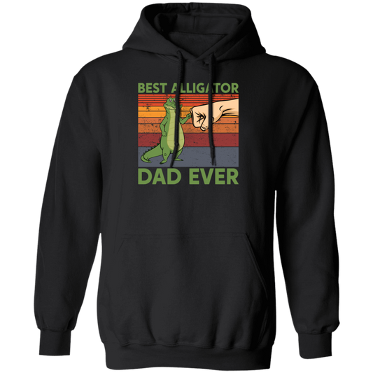 Ever Fathers Day Best Alligator Dad Fist Bump Vintage Pullover Hoodie