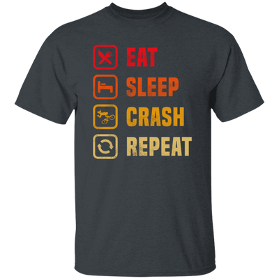 Retro Eat Sleep Crash Repeat - Mountain Biking Unisex T-Shirt