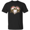 Funny Baseball Mom, Leopard Heart Mom, Ball Sport Lover Gift, Leopard Baseball Unisex T-Shirt