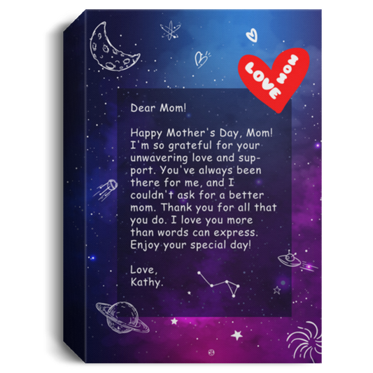 Happy Momen's Day, Handwritten Letter To Mother With Sky Background Canvas CB97