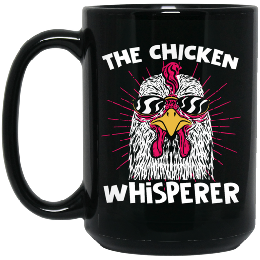 Love Chicken, Retro Chicken Gift, The Chicken Whisperer, Animal Lover Gift Black Mug