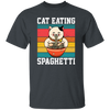 Retro Cat Lover, Cat Eating Spaghetti, Japanese Spaghetti, Love Ramen Unisex T-Shirt