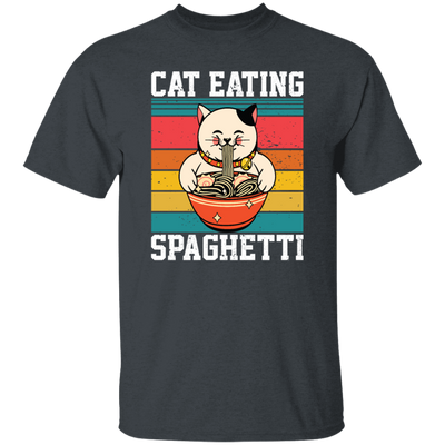 Retro Cat Lover, Cat Eating Spaghetti, Japanese Spaghetti, Love Ramen Unisex T-Shirt