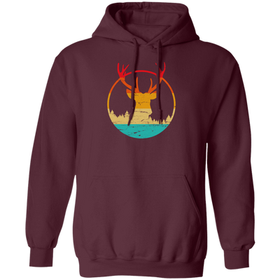 Deer Hunting Vintage Deer Hunted Head Deer Pullover Hoodie