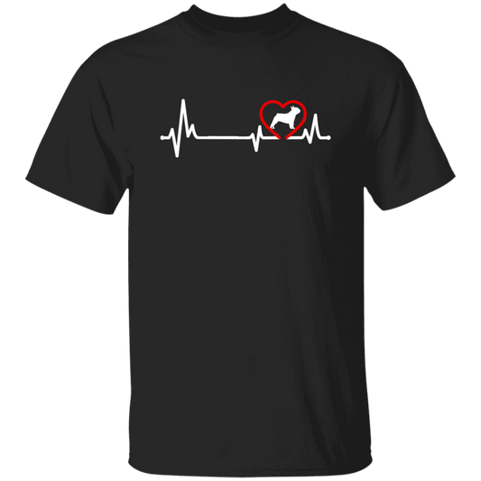 French Dog, Bull Dog Heartbeat, Dog In My Heart, Retro Heartbeat Unisex T-Shirt