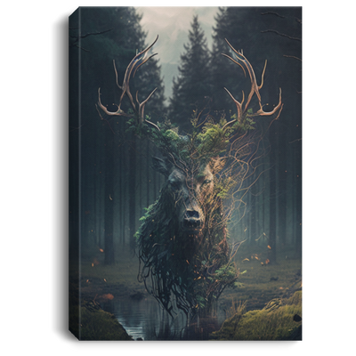 The Spirit Of The First Forest, Stunning Deer In The Midst of Forest Canvas