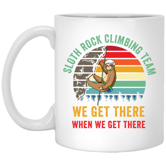 Funny Rock Climbing, Retro Rock Climber Gift White Mug