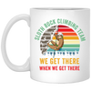 Funny Rock Climbing, Retro Rock Climber Gift White Mug