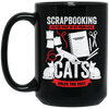 Cat Lover Gift, Scrapbooking Gift, Scrapbooker Vintage, Love Scrapbook Black Mug