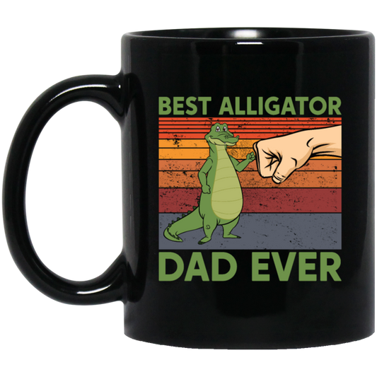 Ever Fathers Day Best Alligator Dad Fist Bump Vintage Black Mug