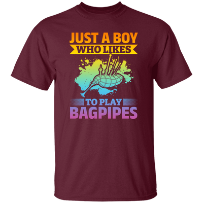 Love Bagpipes, Just A Boy Who Likes Bagpipes, Love Music, Best Bagpipes Unisex T-Shirt