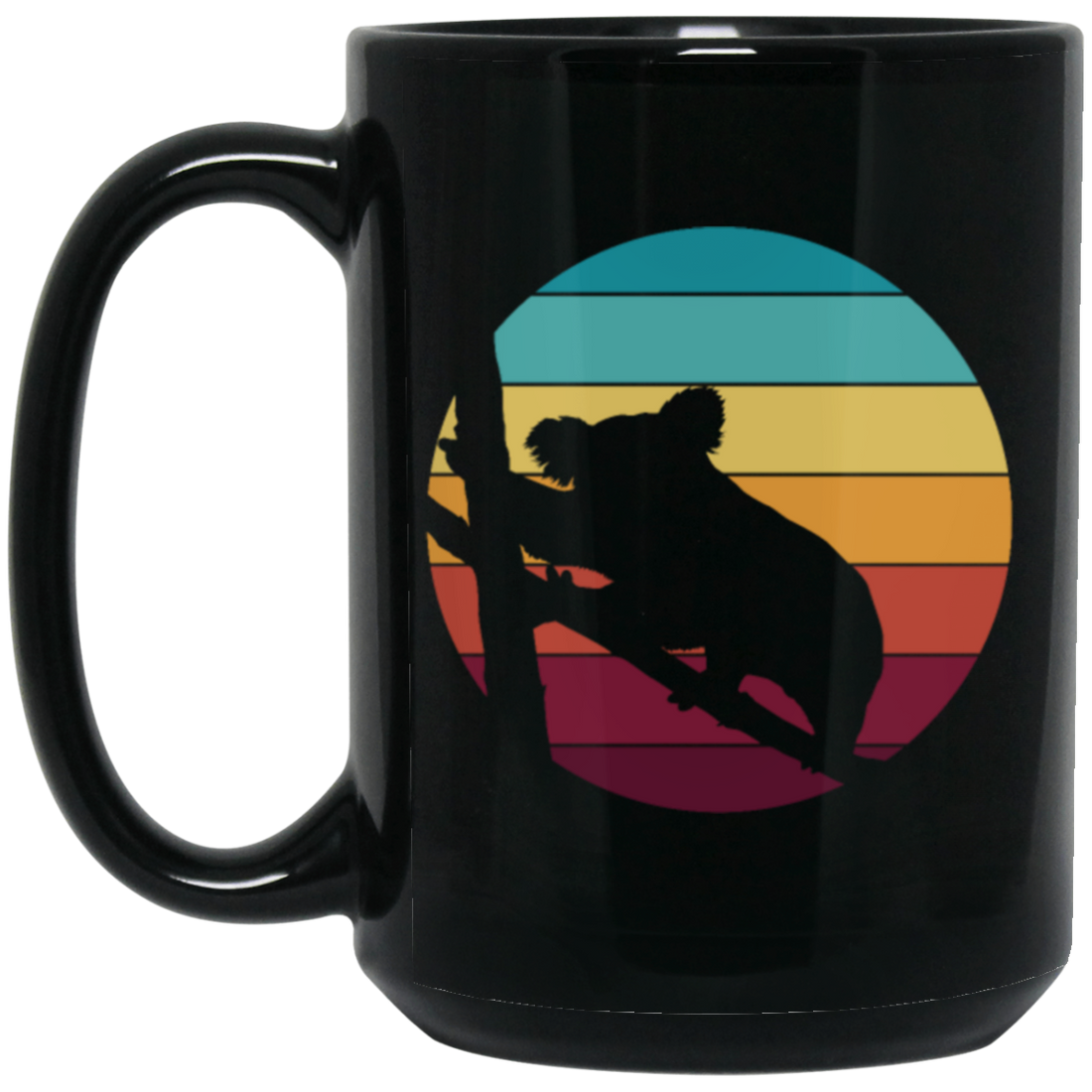 Shadow Of Cute Koalas Symbol Of Australia Fight To Wildlife Black Mug