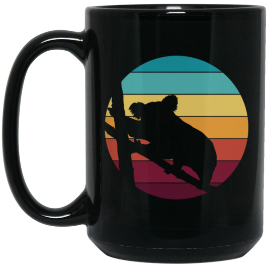 Shadow Of Cute Koalas Symbol Of Australia Fight To Wildlife Black Mug