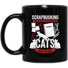 Cat Lover Gift, Scrapbooking Gift, Scrapbooker Vintage, Love Scrapbook Black Mug